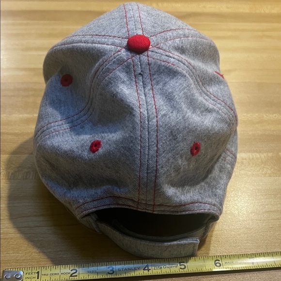# 0849+ Gray Dad Hat with Red Accents - Picture 4 of 10